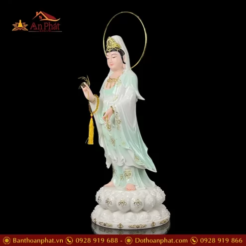 tuong phat ba quan am bo tat dung bot da xanh thien thanh cao cap t257600004