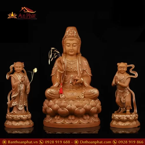 tuong phat ba quan am bo tat go cao cap vien vang mau ngoi dai sen t259800005