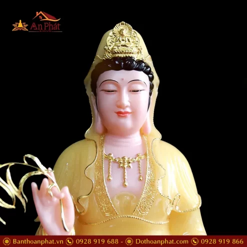 tuong phat ba quan am bot da thach anh vien vang ngoi dai sen t256500004