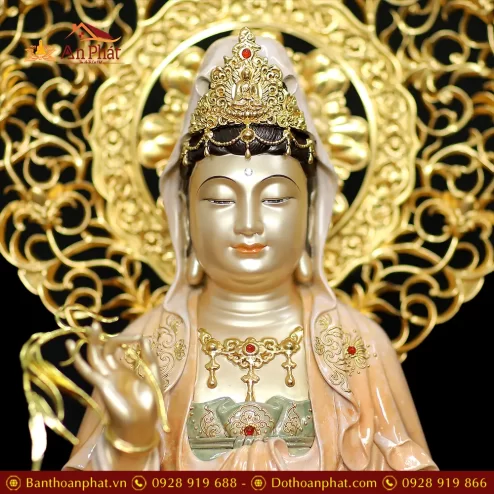 tuong phat ba quan am ngoi dai sen bang dong son cao cap t256700003