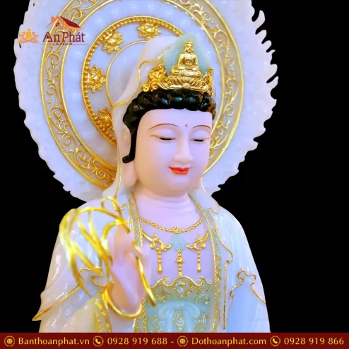 tuong phat ba quan am ngoi dai sen bot da mau thien thanh co la de t254900007