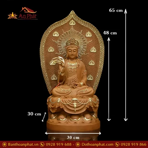 tuong phat ba quan am ngoi dai sen go long nao cao cap t260000001