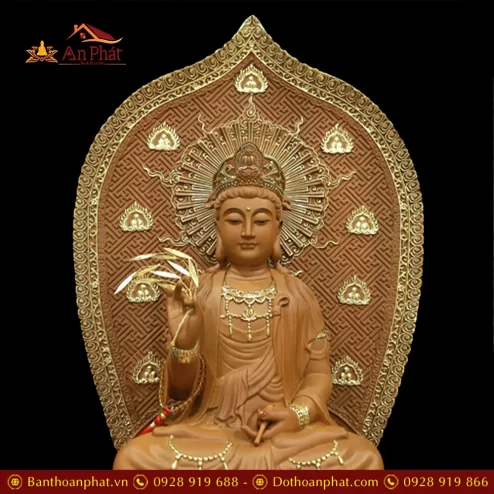 tuong phat ba quan am ngoi dai sen go long nao cao cap t260000003