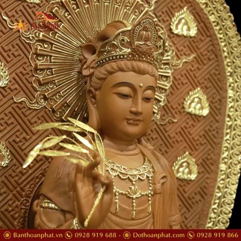 tuong phat ba quan am ngoi dai sen go long nao cao cap t260000004