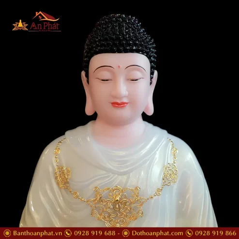 tuong phat bon su thich ca bot da son phu quy cao cap dang ngoi t260700007