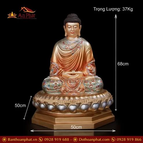 tuong phat bon su thich ca dong son men co cao cap dang ngoi tinh tam t261400001