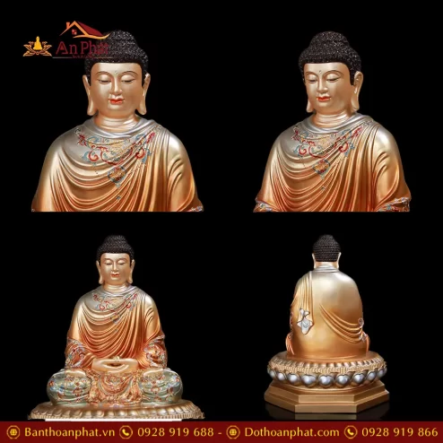 tuong phat bon su thich ca dong son men co cao cap dang ngoi tinh tam t261400004