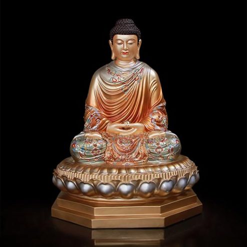 Tượng Phật Bổn Sư Thích Ca Đồng Sơn Men Cổ Cao Cấp Dáng Ngồi Tĩnh Tâm T2614