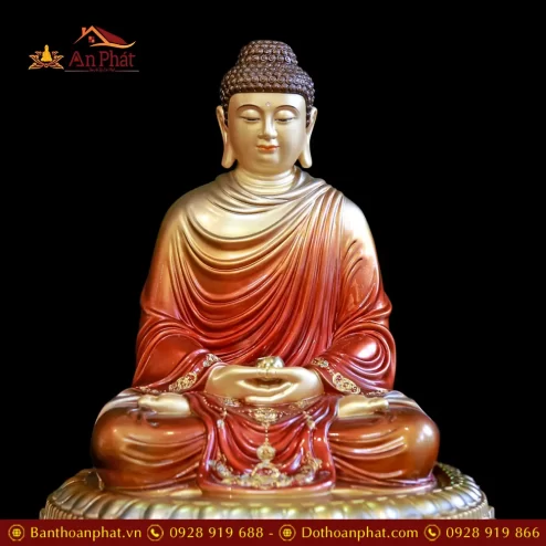 tuong phat bon su thich ca ngoi dai sen bang dong son co cao cap t261800009