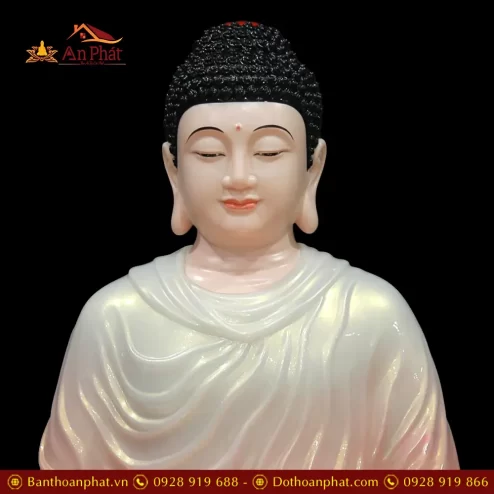 tuong phat bon su thich ca ngoi dai sen bot da ao hong nhap khau t262900005