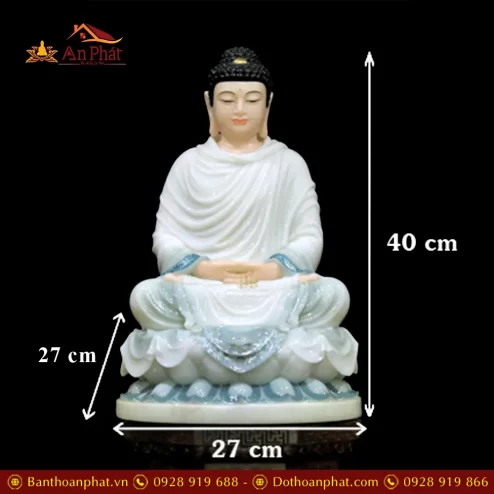 tuong phat thich ca bot da ao trang vien xanh dang ngoi tinh tam t262600001