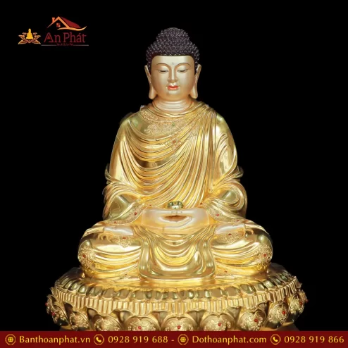 tuong phat thich ca mau ni tinh tam dat vang an bao bang dong cao cap t260900008