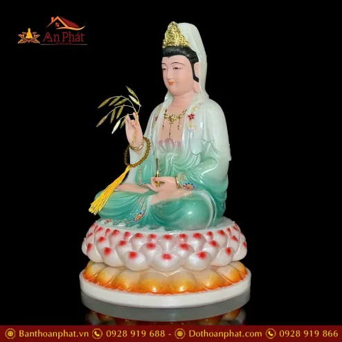 tuong quan am bo tat bot da son mau xanh dang ngoi dai sen 3 tang t260300006