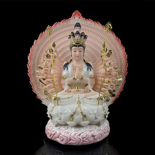 Tượng Thiên Thủ Thiên Nhãn Bồ Tát Bột Đá Trắng Cao Cấp Nhập Khẩu T2676